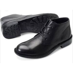BORN Twain Black Leather Lace-Up Chukka Boot Size 10.5M